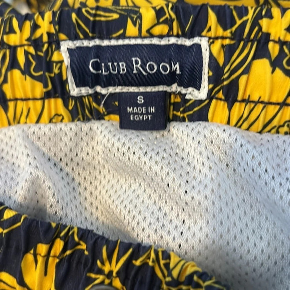 Club Room men’s blue and yellow tropical floral swim trunks size small - Picture 7 of 8
